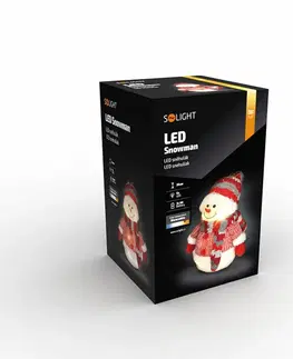 LED osvětlení na baterie Solight LED sněhulák, 26cm, 6x LED, IP20, 3x AA 1V257