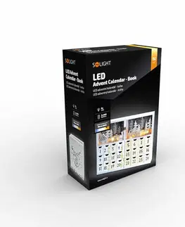 LED osvětlení na baterie Solight LED adventní kalendář - kniha, 8x LED, 40x30cm, 2x AAA 1V244
