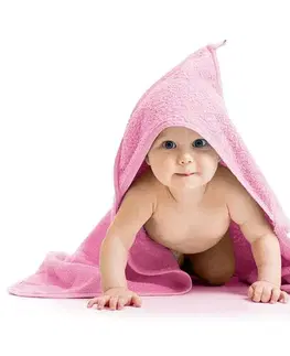 Ručníky Bellatex Osuška pro miminka s kapuckou růžová, 80 x 80 cm