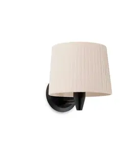 Nástěnná svítidla s látkovým stínítkem FARO SAMBA černá/skládaná nástěnná lampa, béžová