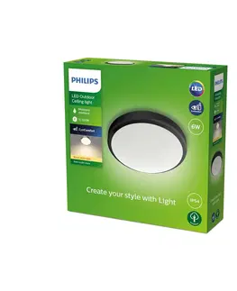 Venkovní stropní osvětlení Philips Philips Doris LED venkovní světlo IP54 2700K černá