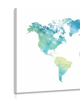 Obrazy mapy Obraz mapa světa v akvarelu