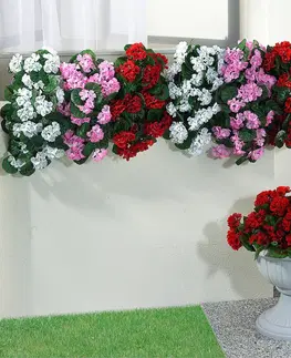 Květinové dekorace 3 převislé muškáty
