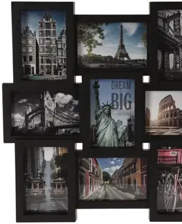 Klasické fotorámečky Závěsný fotorámeček Paris, černá, 45,5 x 45,5 x 2,5 cm