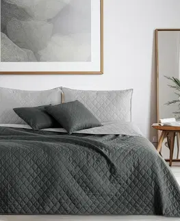 Přikrývky DecoKing Přehoz na postel Axel antracit, stříbrná, 220 x 240 cm