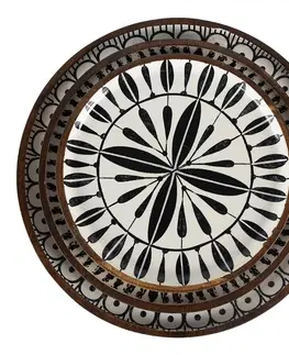 Talíře Set 3ks dřevěný dekorativní talíř s vrstvou Enamel - Ø 28*2 / Ø 23*2 / Ø 20*2 cm Clayre & Eef 6H1976