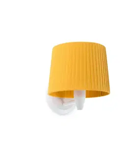 Nástěnná svítidla s látkovým stínítkem FARO SAMBA bílá/skládaná žlutá nástěnná lampa