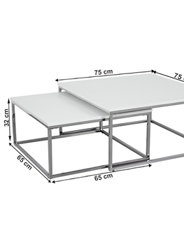 Konferenční stolky Konferenční stolek RISOP, chrom/bílý mat