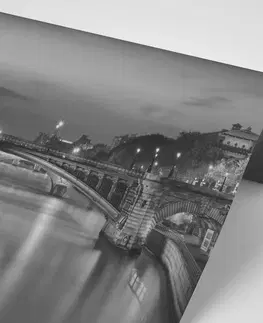 Černobílé tapety Fototapeta oslňující černobílá panorama Paříže