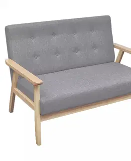 Pohovky Dvoumístná sedačka textil / dřevo Dekorhome Tmavě šedá