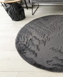 Koberce a koberečky Dywany Lusczow Kulatý koberec BUNNY tmavě šedý, velikost kruh 120