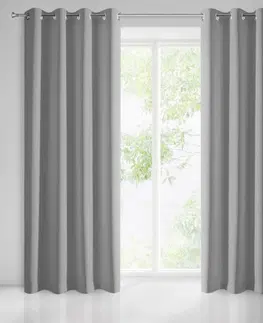 Zatemňovací závěsy Dlouhý závěs na okna v šedé barvě