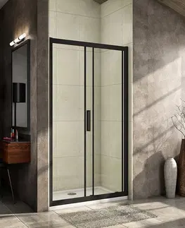 Sprchové kouty H K Luxusní posuvné sprchové dveře ALTO BLACK 116- 120x195cm L/P se Soft close zavíráním SE-ALTOBLACK120SET