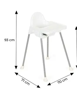 Jídelní židličky Dětská jídelní židlička 2v1 ECOTOYS CLASSIC bílá