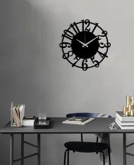 Hodiny Wallity Dekorativní nástěnné hodiny Molor 48 cm černé