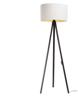 Lampy  Stojací lampa STANDART 1xE27/60W/230V bílá/hnědá 