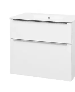 Koupelnový nábytek MEREO Mailo, koupelnová skříňka s keramickým umyvadlem 81 cm, bílá, chrom madlo CN511