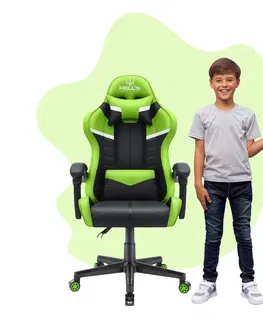 Herní křesla Dětská hrací židle HC - 1004 černá a zelená