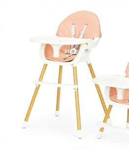 Jídelní židličky Dětská jídelní židlička 2v1 Colby EcoToys růžová