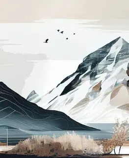 Obrazy hory Obraz malebné hory ve skandinávském stylu