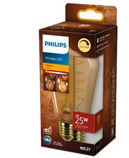 LED žárovky Philips LED filament žárovka E27 ST64 4W (25W) 250lm 1800K stmívatelná, jantarová