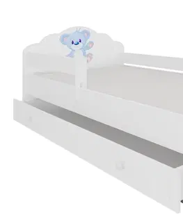 Postele ArtAdrk Dětská postel CASIMO | se zásuvkou a zábranou Provedení: Pejsek a kočičkou