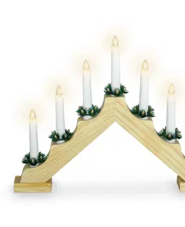 Vánoční dekorace Vánoční svícen Candle Bridge hnědá, 7 LED