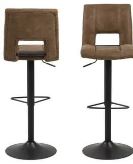 Barové židle Dkton Designová barová židle Nerine světle hnědá a černá