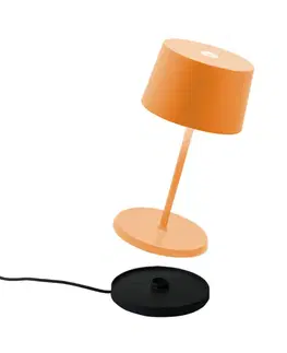 Venkovní osvětlení terasy Zafferano Zafferano Olivia mini 3K dobíjecí stolní lampa oranžová