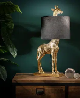 Lampy stolní Velké dekorační  svítidlo Gold Giraffe výška 70cm