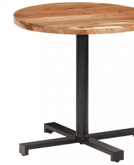 Jídelní stoly Bistro stůl kulatý hnědá / černá Dekorhome ø 50 cm