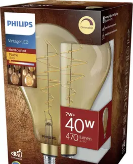 LED žárovky Philips Vintage LED žárovka E27 A160 40W 470lm 1800K stmívatelné, jantarová