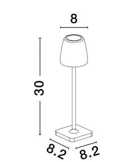 Osvětlení terasy a balkónu NOVA LUCE venkovní stolní lampa COLT bílý litý hliník a akryl LED 2W 3000K IP54 62st. 5V DC vypínač na těle USB kabel stmívatelné 9223415