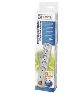 Přepěťové ochrany EMOS Přepěťová ochrana 5Z, 3 m, šedá