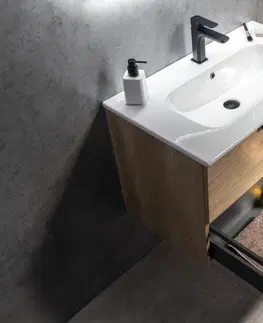 Koupelnový nábytek SAPHO CIRASA umyvadlová skříňka 79,8x52x46cm, dub alabama strip CR801-2322