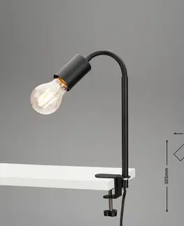 Stolní lampy a lampičky s klipem Briloner Světlo se svorkou Krampo Retro s ramenem, černá