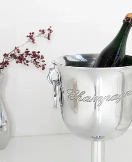 Dekorace LuxD Designový chladič šampaňského Champagne 75 cm / stříbrná