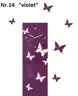 Nástěnné hodiny Nástěnné nalepovací hodiny s motivem motýlů