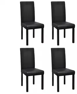 Židle Jídelní židle 4 ks umělá kůže / dřevo Dekorhome Hnědá