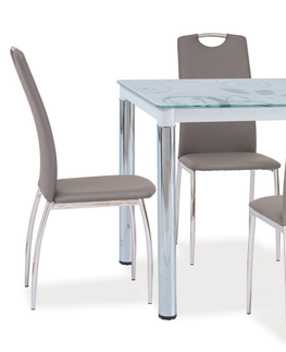 Jídelní stoly Jídelní stůl NEFON 2 100x60 cm, sklo/bílá-chrom