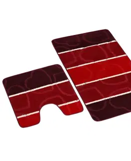 Koberce a koberečky Bellatex Sada koupelnových předložek Avangard Srdce červená, 60 x 100 cm, 60 x 50 cm