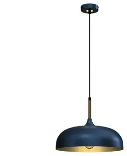 Svítidla  Lustr na lanku LINCOLN 1xE27/60W/230V pr. 35 cm modrá 