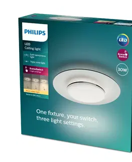 LED stropní svítidla Philips GARNET CL580 stropní svítidlo LED 30W 3100lm 2700K 40cm IP20, černé