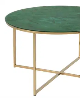 Konferenční stolky ArtAct Konferenční stolek MELLISA 2 | zelený mramor