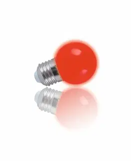 LED žárovky HEITRONIC LED žárovka G45 červená E27 2W 17046