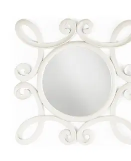 Luxusní a designová zrcadla Estila Rustikální nástěnné zrcadlo M-VINTAGE s rámem z mahagonového dřeva bílé barvy 100cm