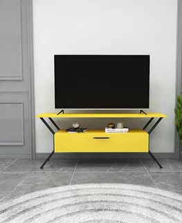 Televizní stolky Televizní stolek TARZ žlutý černý