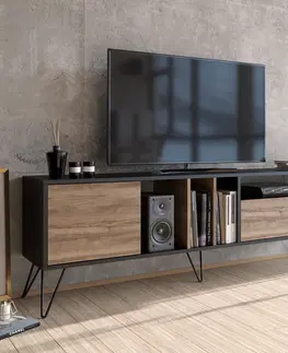 TV stolky Hanah Home TV stolek Mistico II 180 cm ořech/černý