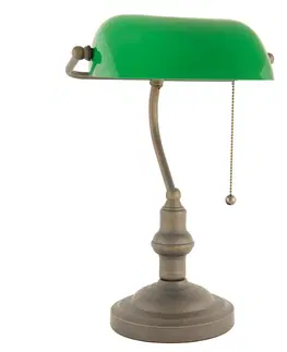Lampy Zelená bankovní Tiffany lampa - Ø 27*40 cm E27 / Max 60W Clayre & Eef 5LL-5125