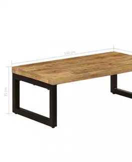 Konferenční stolky Konferenční stolek masivní dřevo / kov Dekorhome Sheesham